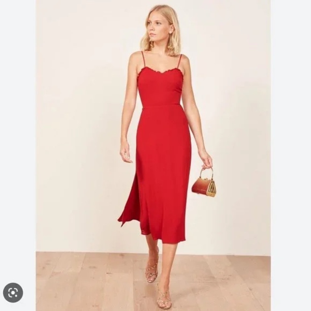 Reformation Cassandra Red Dress size 2 (worn once)